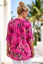 Italian Fuchsia Judge Collar Long Sleeve Patterned Sequin Pocket Casual Viscose Woven Blouse 72 62 - 8