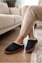 Black Chenille / Ethnic Pattern Striped Plush Inner Lining Non-Slip Sole House Slippers - 4