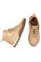 Women's Beige Bead Accessory Detailed Side Zipper Lace-Up Comfortable Orthopedic Sole Sneaker Boots - 6