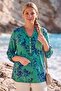Italian Green Judge Collar Long Sleeve Patterned Sequin Pocket Casual Viscose Woven Blouse 75 60