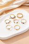 Snake Moon Star Figured Stone Multiple Women's Ring Set - 4