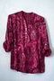 Italian Burgundy Judge Collar Long Sleeve Shawl Patterned Sequin Pocket Casual Viscose Woven Blouse 75 62 - 2