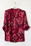 Italian Burgundy Judge Collar Long Sleeve Patterned Sequin Pocket Casual Viscose Woven Blouse 72 62 - 2