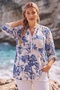 Italian Pastel Pink Judge Collar Long Sleeve Patterned Sequin Pocket Casual Viscose Woven Blouse 75 60 - 5