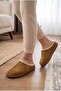 Tan Chenille / Ethnic Pattern Striped Plush Inner Lining Non-Slip Sole House Slippers - 4
