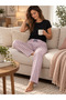 Women's Bamboo Pajama Bottoms Soft Textured Flexible Waist Relaxed Fit Home Wear and Sleep Pants - 4