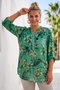 Italian Green Judge Collar Long Sleeve Patterned Sequin Pocket Casual Viscose Woven Blouse 72 62 - 5