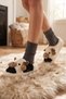 Cow Figured Embroidered Winter Unisex Home Slippers - 2