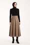 Women Suede 90 cm Long Hijab Flared Skirt - 3