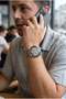 Silver-Rosegold Men's Wristwatch |   45 mm Steel Cord with Phosphorescent Hands - 5