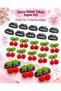 Hairless Baby Hairpin Making Kit 10 Pieces of Hairpins + 10 Pieces of Cherry Pom Poms DIY Baby Hair Accessory - 2
