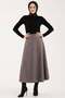Women Suede 90 cm Long Hijab Flared Skirt - 6