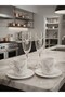 Double Coffee Cup and Coffee Side Glass Set Embossed with Metal Figures