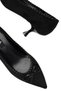 Women's Black Suede Bowknot Knitted Piping Detailed Short Heeled Pointed Toe Stylish Stiletto Shoes - 6
