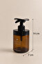 Dirty Hand Soap Dispenser - Amber Glass Soap Dispenser with Wrist Press - Liquid Soap Dispenser with Wide Press Pump - 6