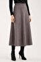 Women Suede 90 cm Long Hijab Flared Skirt
