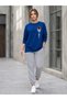 Zero Collar Sweat Suit 2-Piece Combination Winter Shardooned Rose Printed Women's / Girls' Model