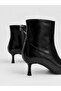 Barrel Stitching Detailed Zippered Medium Size Thin Heeled Pointed Toe Women's Boots Bootie - 3