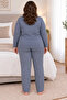 Women's Regular Plus Size Cotton Mom Pajamas Set for Middle-Aged and Older Women 4584 - 5