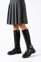 Mopes women's black crinkled ankle boots with back stretch and side buckle - 7