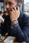 Silver-Rosegold Men's Wristwatch |   45 mm Steel Cord with Phosphorescent Hands - 4