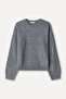 Women's Gray Loose Fit Crew Neck Sweatshirt