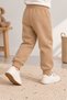 Unisex 100% Cotton Two-Thread Beige Basic Sweatpants - 3