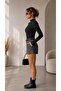 Women's Black Half-Fishnet Bottomed Snap-Back Low-Cut Camisole Fabric Blouse - 5