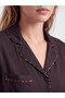Alita City with a Difference from Lcw Dream Brown Satin Plain Short Sleeve Women's Pajama Set - 3