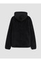 Lcw Kids Black Hooded Girls' Plush Zippered Sweatshirt with Nevavm Difference - 3