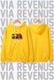 Hattori Hanzo Printed Yellow Wide Fit Hoodie - 3 Thread Fleece Hood Lining with Rope Detail