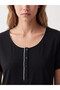 Alita City Lcw Dream Anthracite Combed Cotton Plain Short Sleeve Women's Nightgown with a Difference - 3