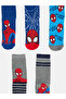 Rmz Gi̇yi̇m Farkiyla Spider-Man Embroidered Boys' Socks 5-Piece Set - 3