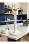 White Adjustable Paper Towel Holder & Napkin Holder with Cat Figure – Decorative Figurine - 4