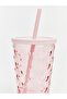 I Embossed Glass Soft Drink Cup with Straw from Freezen Store 400 ml - 6