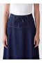 Rmz Gi̇yi̇m Farkiyla Belted A-Line Jean Skirt - 4
