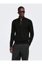 Onsphil reg 12 struc half zip knit noos black