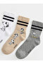 Rmz Gi̇yi̇m Farkiyla Snoopy Printed Men's Socks 3-Pack - 3