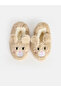 Rmz Gi̇yi̇m Farki̇yla Girl's Plush Slippers with Rabbit Figure - 4