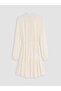Rmz Gi̇yi̇m Farkliyla Ruffled Stand Collar Belted Dress - 7