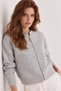 Gray Front-Zip Knitwear Cardigan