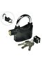 110 Db Alarm Padlock Black Water Resistant Bike Door Cabinet Security Lock Set with 3 Keys - 8