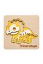 🦕   25X25 cm Wooden Triceratops Puzzle |   Children's Room Wall Decoration with Dinosaur Figures