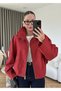 Red Plaid Bomber Jacket - 7040