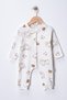 Baby Girl 3-Pack Long Sleeve Ribbed Jumpsuit Set Without Booties (Floral, Teddy Bear and Leopard Pattern) - 6