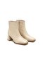 Zrcb1 - Premium Quality Zippered Thick Heeled Women's Boots Beige - 3