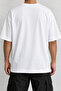 Red Sun Samurai Minimal Front Printed T-Shirt White Oversize - 2