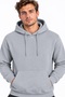 3 Thread Men's Hooded Kangaroo Pocket Sweat Soft Puff Fabric Black Smoked Brown Stone Gray