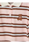 Esvab • Modern & Distinctive Devrik Roba Collar Striped Girls' T-Shirt - 3
