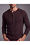 Men's button-detail crew neck long sleeve bodysuit - 2